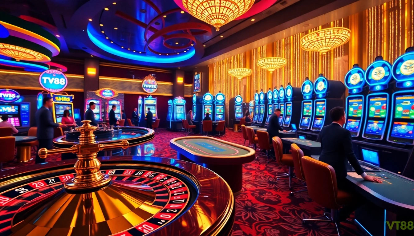 Experience thrilling gameplay at TV88's vibrant casino with roulette, poker, and slot games.