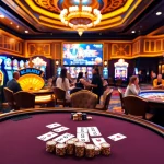 Exciting casino scene featuring UU88 gaming tables and vibrant slot machines.