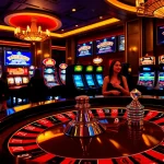 Players enjoying the excitement at max88 club with roulette and vibrant slot machines.