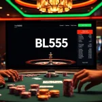 Engaging players at BL555 online casino, showcasing poker chips and cards in action.