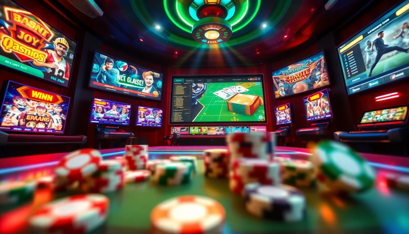 Exciting online gaming scene featuring ev88win.live with vibrant colors and casino elements.