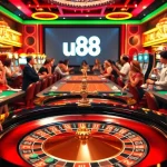 Experience thrilling gaming at u88 casino with vibrant tables and excited players.