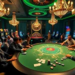 Engaging poker players in a luxurious casino setting with vibrant KP88 themes.