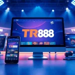 Engaging TR88 online entertainment platform interface on multiple devices
