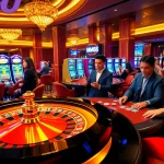 Players engage with MM88 casino games, showcasing excitement and luxury in gambling.