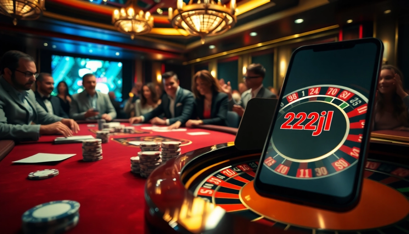 Experience the thrill of 22jl with high-stakes poker chips and an enticing roulette wheel.