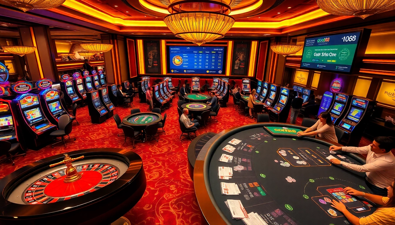 Players enjoying casino games like roulette and blackjack at Good88 casino.