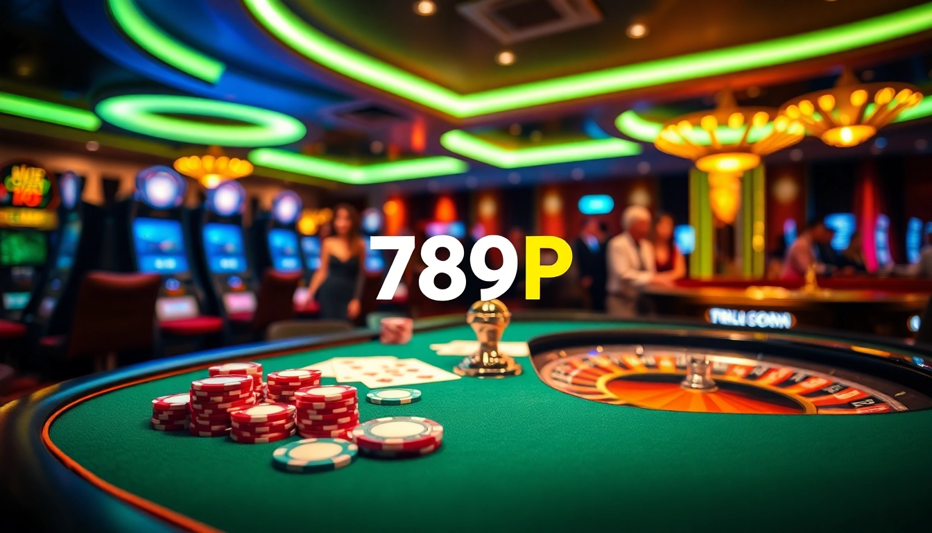 Experience thrilling casino action at 789P with dynamic poker tables and roulette wheels.