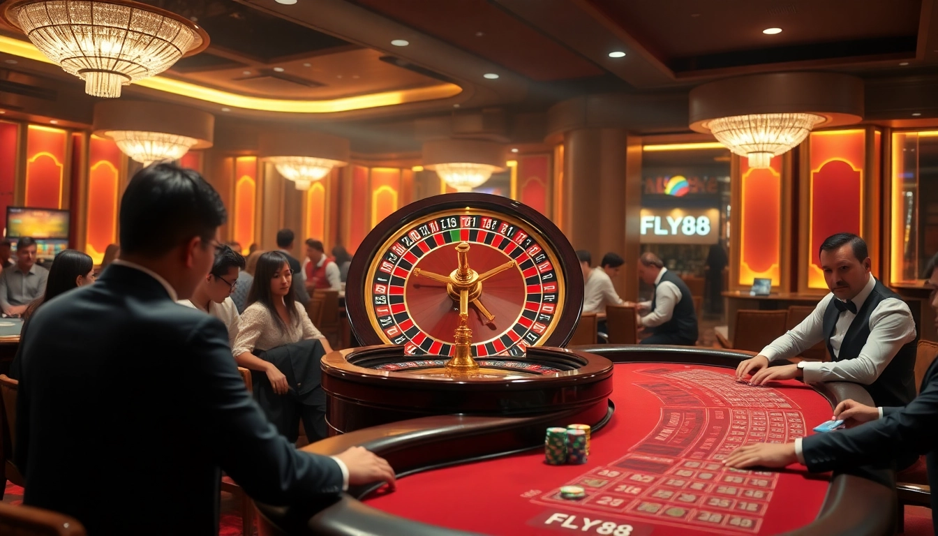 Experience the excitement of FLY88 with vibrant roulette gameplay and stylish poker action.