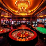Players engaging in games at an opulent casino atmosphere at https://mb66-th.com/, highlighting excitement and luxury.