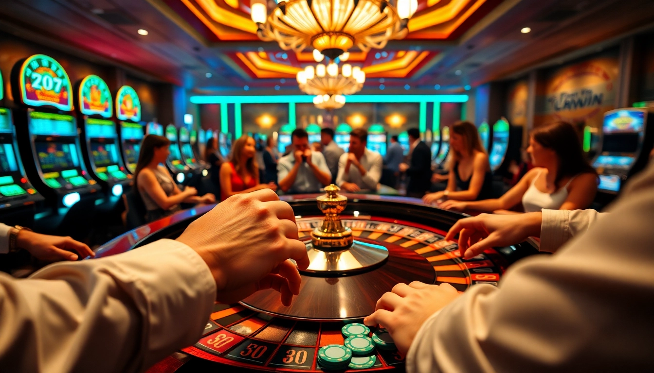 Experience thrilling gameplay with luckywin 77 at a vibrant casino table.