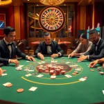 Engage with thrilling VIN88 casino action at a luxurious poker table, showcasing vibrant gameplay.