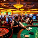 Excited players enjoying high-stakes games at hello88's luxurious casino scene.