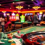 Experience the excitement of tg 88 Casino with vibrant colors, lively patrons, and engaging gaming elements.