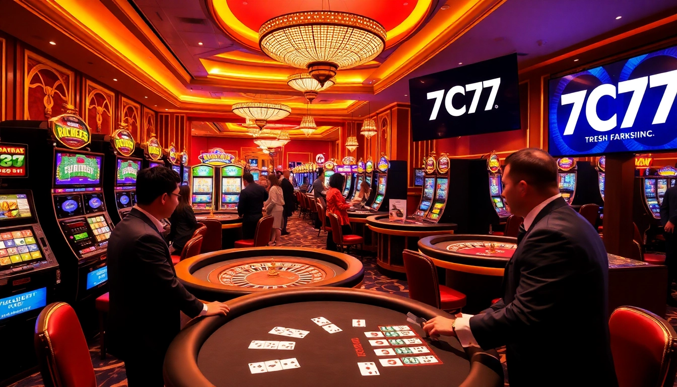 Experience the excitement of 7C77 Casino with vibrant gaming tables and thrilling action.