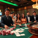 Experience the excitement of pg88 trang chủ at a luxurious casino table with vibrant poker chips and cards.