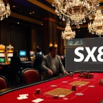 High-stakes gaming at the SX88 poker table with luxury casino elements.