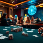 Experience the excitement of 789club with a luxurious casino scene featuring poker and slot machines.