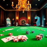 Experience an exciting RR88 casino atmosphere with vibrant tables, colorful chips, and thrilling games.