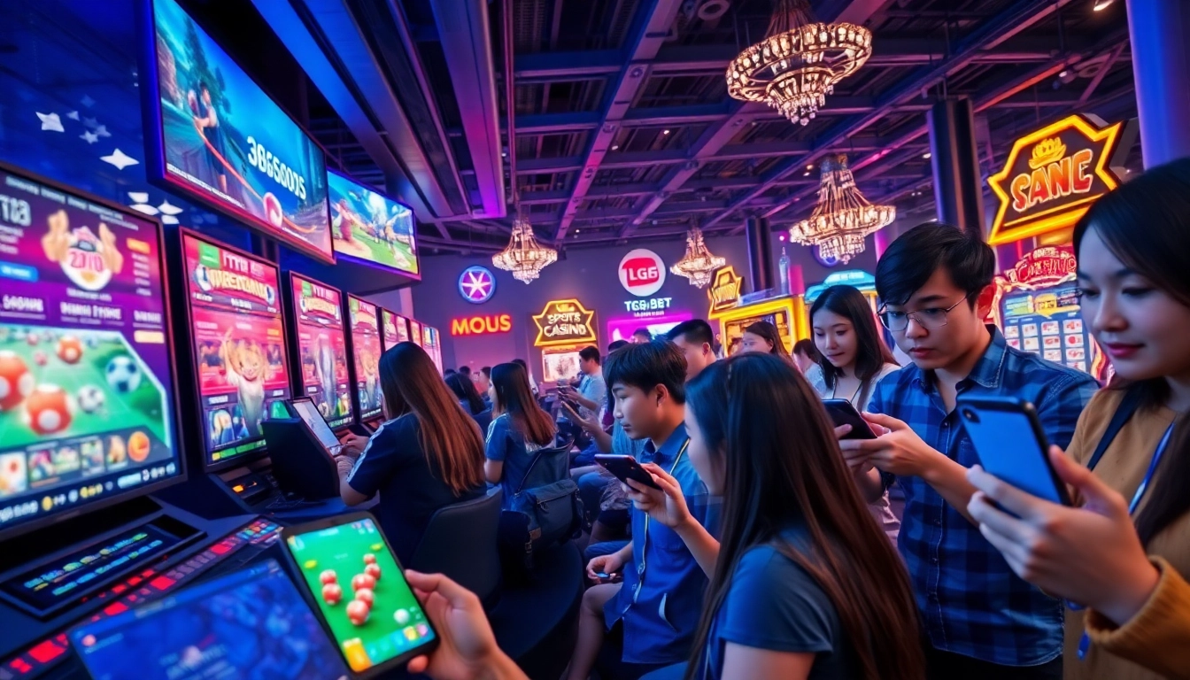 Engaged players exploring diverse games on TG88, the top online betting platform in Asia.