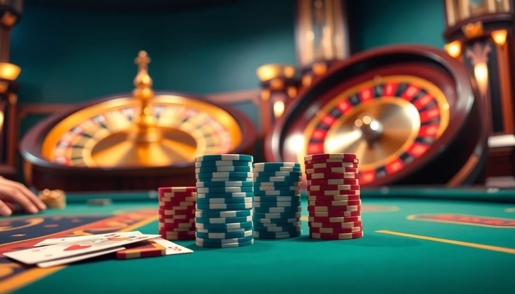 Experience high-stakes gambling at https://s8ok.com/ with an illuminated poker table and luxurious casino ambiance.