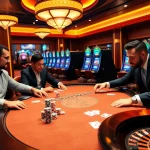 Exciting poker action with SUNWIN chips on a vibrant casino table.