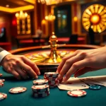 Betting excitement at ABC8 casino with poker chips and online gaming interface.