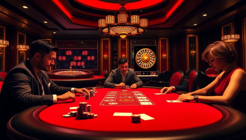 Exciting gaming action at sodo66 casino with poker chips and cards on a high-stakes table.