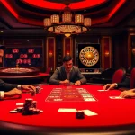 Exciting gaming action at sodo66 casino with poker chips and cards on a high-stakes table.