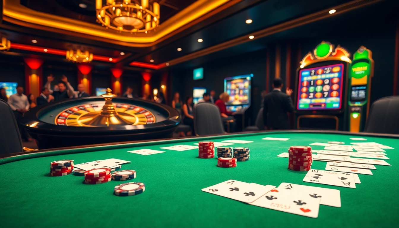 High-stakes poker action at https://mk8th.net/ showcasing luxurious casino elements and vibrant betting atmosphere.