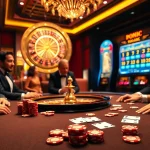 Engaging players at the poker table in an elegant casino at https://bet168.me/ enhance the thrill of the game.