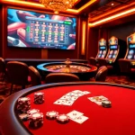 Engaging AF88 online casino scene with poker chips and roulette wheel.