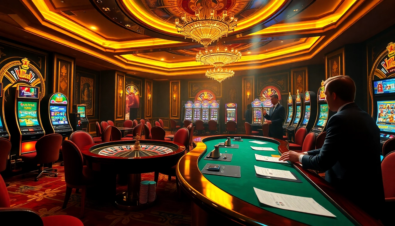 Exciting Luck8 online casino scene showcasing vibrant gambling elements and a professional dealer.