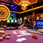 Players strategizing at a casino table with GG88 interface visible, embodying excitement and winning.
