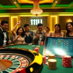 Players engaged in thrilling gambling action at 11UU's online casino with stunning poker tables.