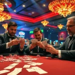 Experience high-stakes gaming at ku3933 with poker tables, roulette wheels, and vibrant casino ambiance.