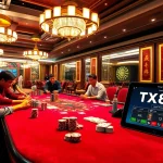Engage with thrilling poker action at the TX88 casino, highlighting strategic gameplay and excitement.