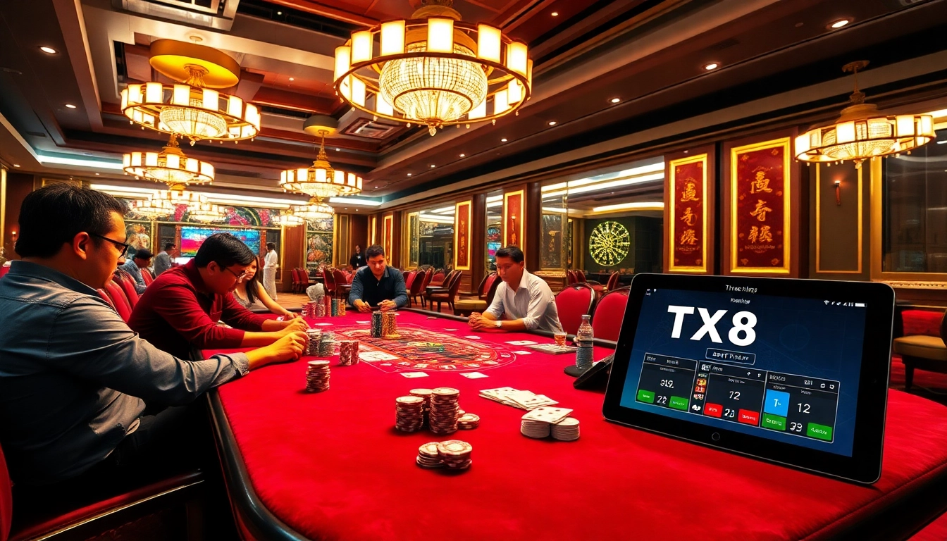 Engage with thrilling poker action at the TX88 casino, highlighting strategic gameplay and excitement.