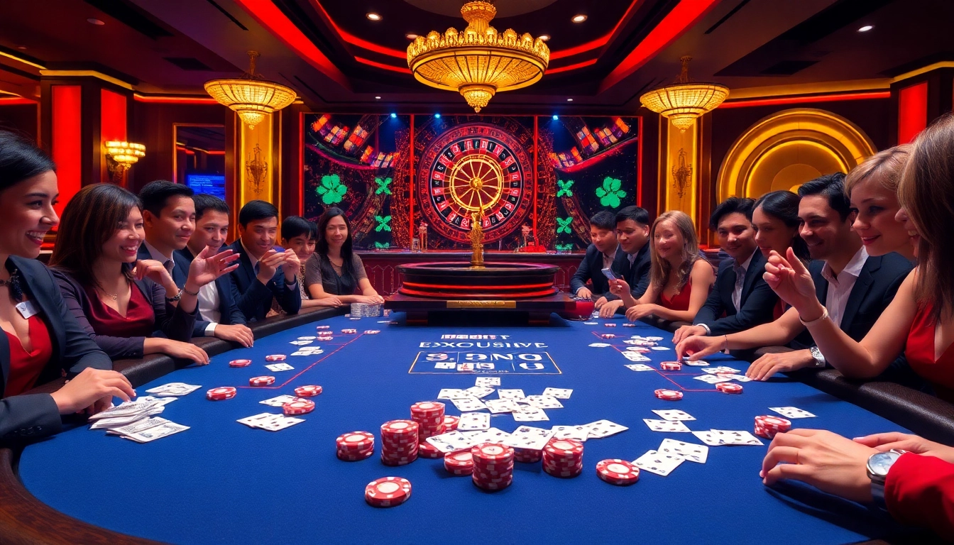I9BET poker game showcasing vibrant poker chips and a luxurious casino atmosphere.