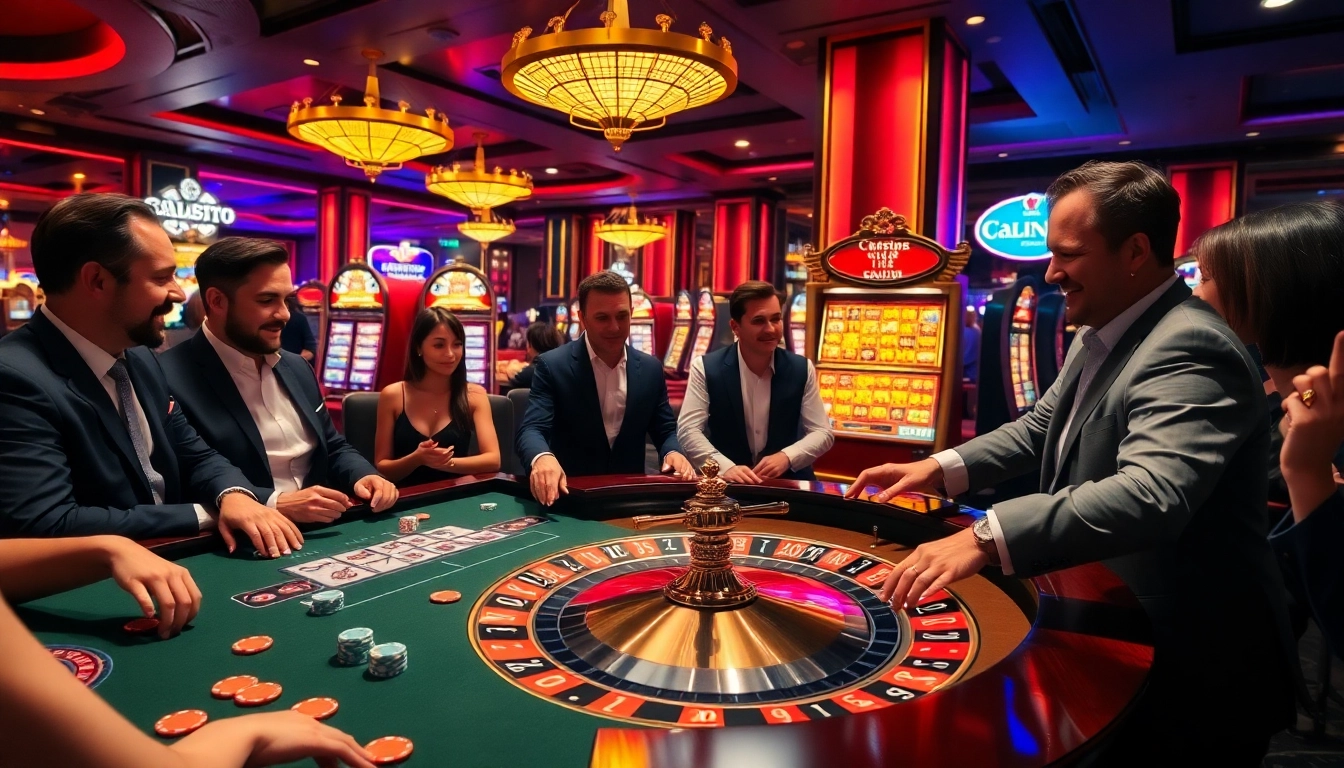 Players enjoying a thrilling roulette game at https://s8limited.com/ casino, surrounded by luxury and excitement.