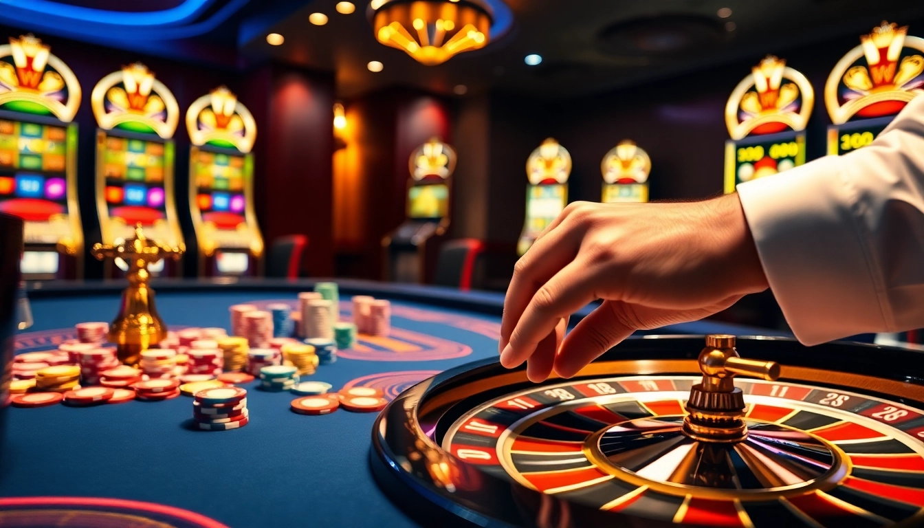 Experience high-stakes gameplay at the Luckywin casino with vibrant poker tables and thrilling slots.