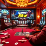 Experience the thrill of game 58win with a luxurious casino setting and vibrant colors.