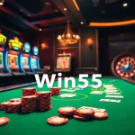Experience the thrill of Win55 with vibrant casino tables and exciting games like poker and roulette.