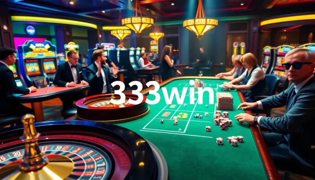 Experience thrilling gaming action at 33win with exciting casino tables, cards, and roulette wheels.