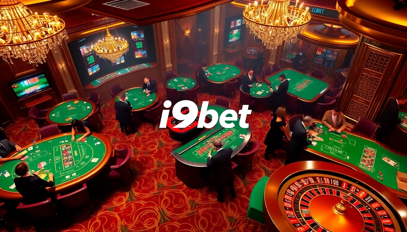 Experience the thrill of betting at i9bet's luxurious casino scene with vibrant table games.