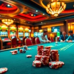 Experience thrilling gameplay at https://c168.voto/ with professional players at an elegant poker table.