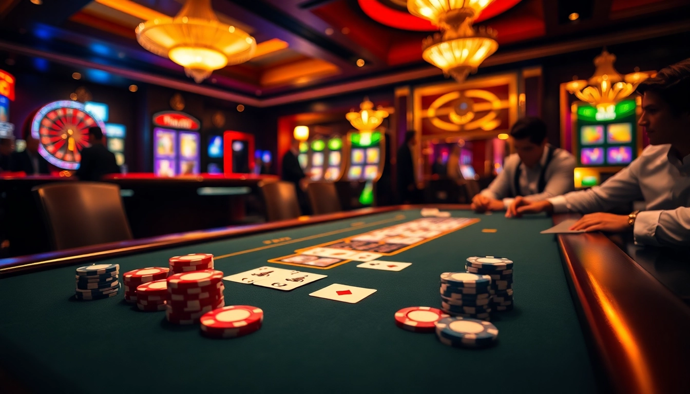 Experience the excitement of B52-themed poker at a luxury casino table.