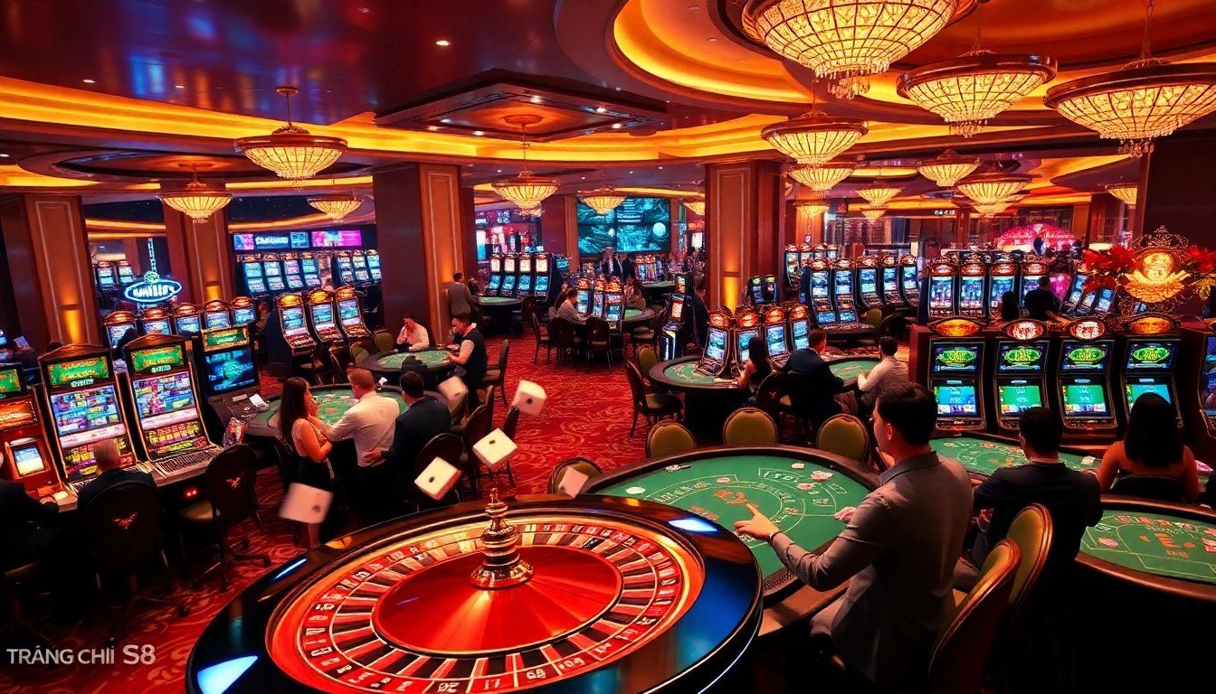 Experience the thrilling ambiance of gambling at Trang Chủ S8 with vibrant casino action.