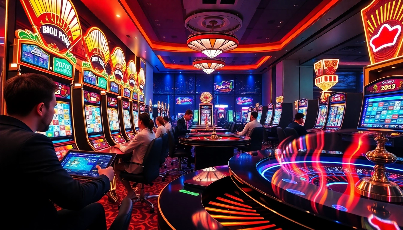 Experience the thrill of uu88 gaming with elegant slot machines and vibrant roulette tables.