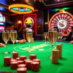 Players enjoying poker at WW88 with colorful poker chips and a glowing casino atmosphere.